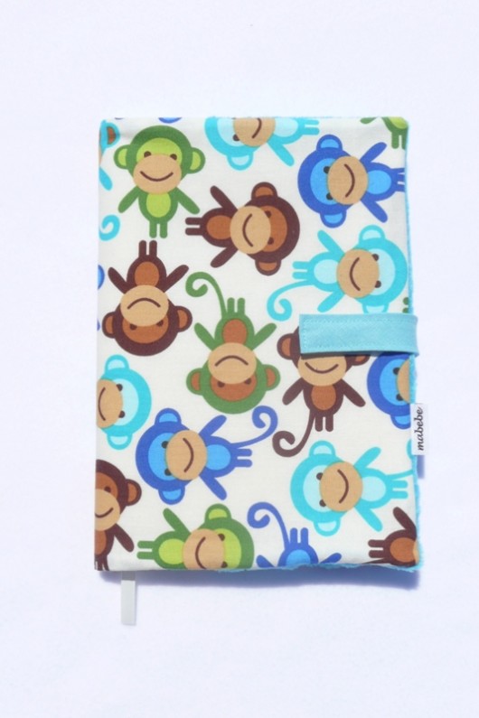 Etui na książeczkę zdrowia dziecka małpki mabebe