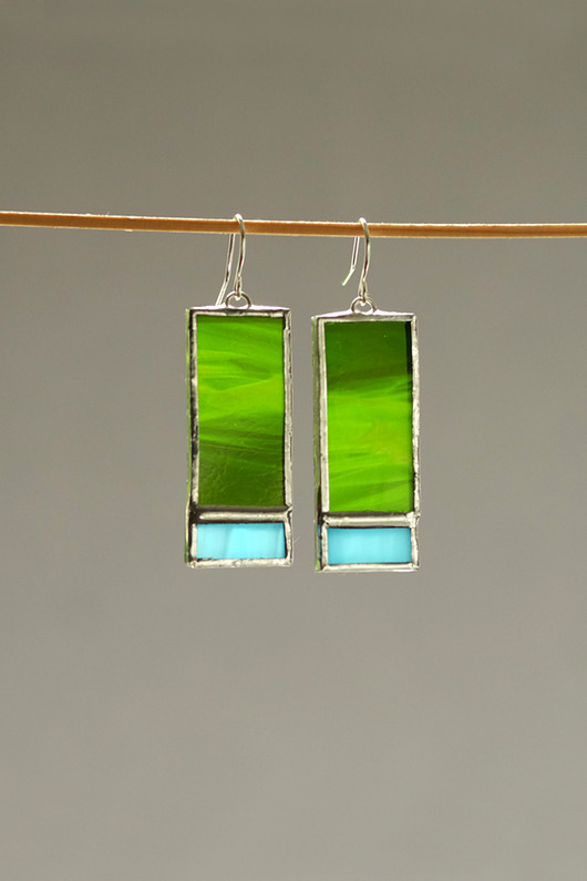 Kolczyki zielono-turkusowe SUNNY BeArt Handmade