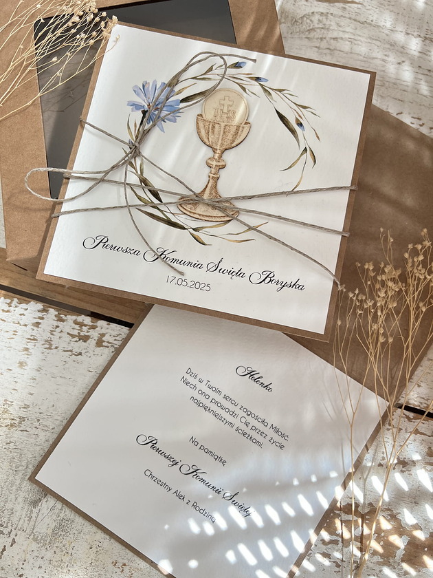 kartki na komunię Wyjątkowa kartka na komunię dla dziewczynki, chłopca