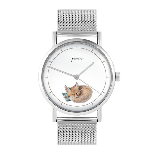 zegarki damskie Zegarek - Lisek - bransoleta mesh