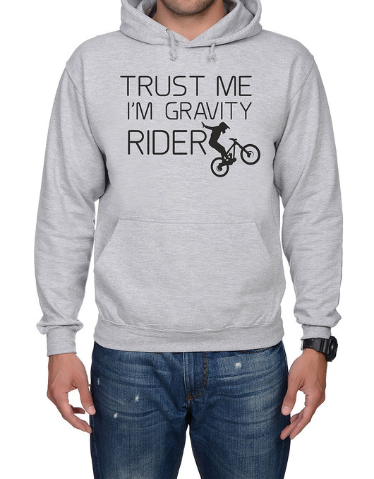 Bluza męska z kapturem kangur Trust Me szara studioixi