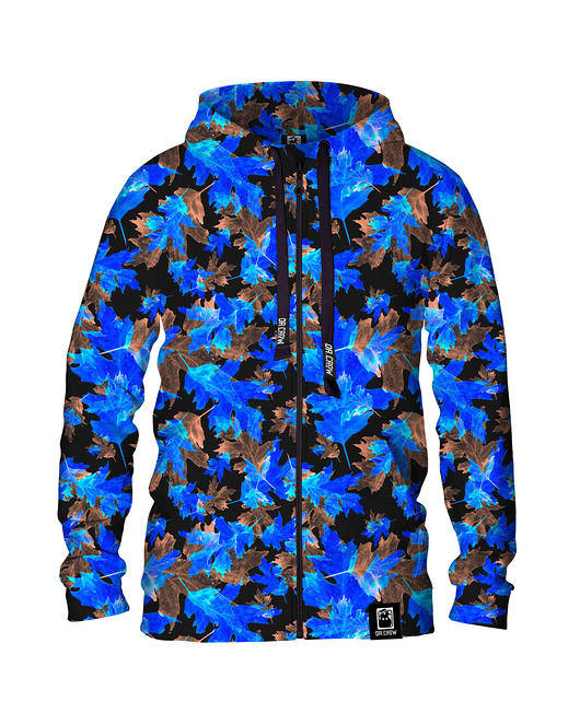 bluzy męskie Męska Bluza Expres Zamek DR.CROW Blue Leaves