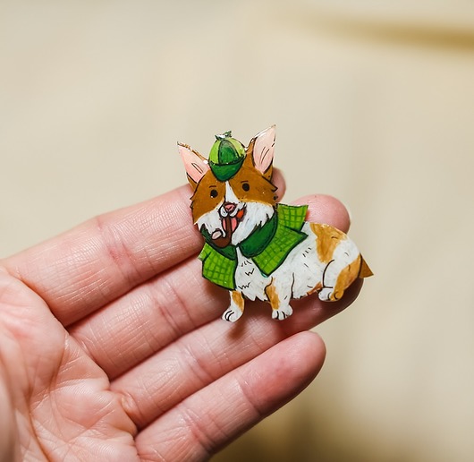 broszki Broszka z psem  Sherlockiem