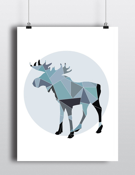 Plakat łoś Cytryna design