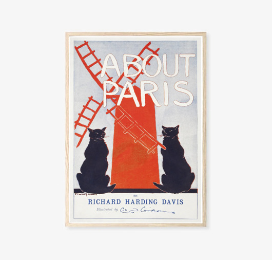 grafiki i ilustracje PLAKAT z kotami, prezent dla kociary, vintage Paris