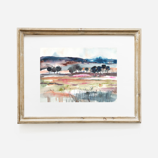 grafiki i ilustracje Pejzaż numer 4, A4, 21x30 cm