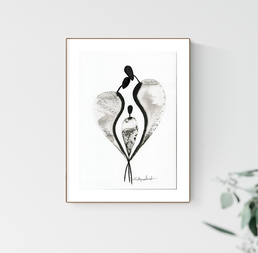 grafika A4 wykonana ręcznie Krystyna Siwek Art