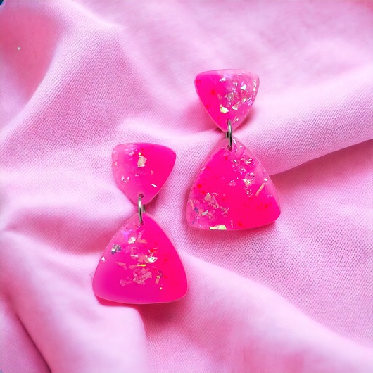 kolczyki z żywicy BARBIE : UNIKATOWE kolczyki z żywicy III