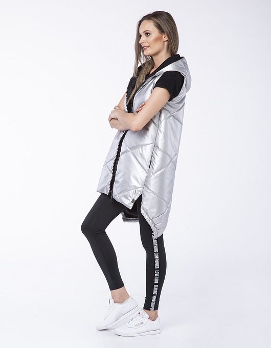Kamizelka puchowa Iceland Look srebrna Look made with Love