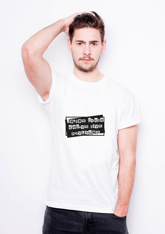 T-shirt męski biały - ZŁY PRZYKŁAD AllbagAllprints
