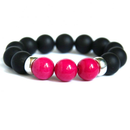 fuchsia & black IV - DUUUŻE kule  kaktusia