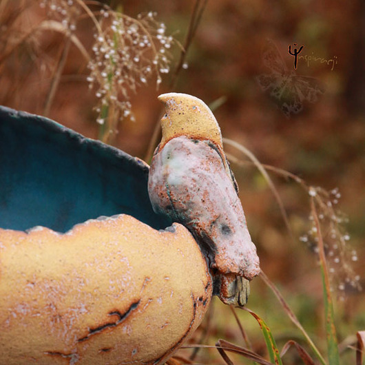 Ceramicza skorupa - z ptakiem gadakiem w inspiracji