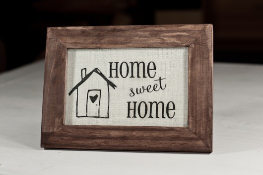 Obrazek na lnie &quot;Home sweet home &quot; i love nature