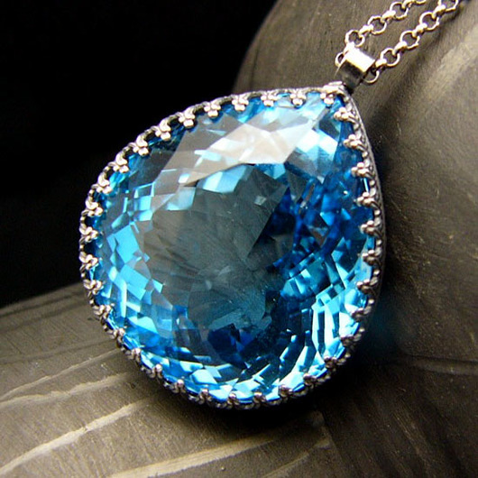 wisiory Naszyjnik Swiss Blue - Topaz Swiss Blue Srebro