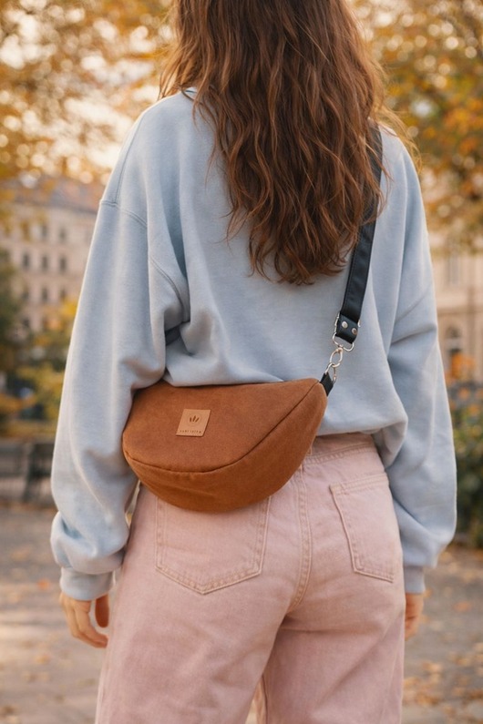 saszetka nerka Banana nerka z brązowego nubuku Canyon