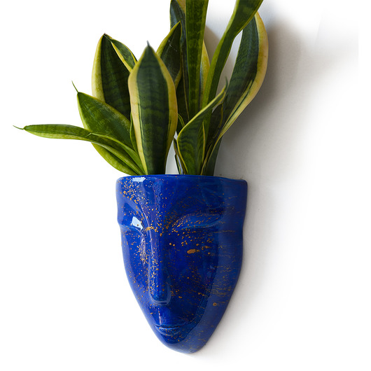 Ozdoby na ścianę Doniczka ultramaryna ze złotem