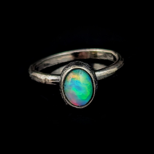 pierścionki srebrne Pierścionek little rainbow- opal