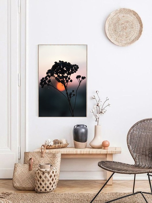 PLAKAT trawa pampasowa beżowy natura black dot studio