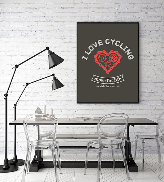 plakaty Plakat. I love cycling