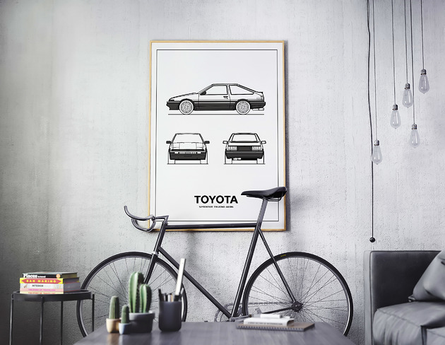 plakaty Plakat Legendy Motoryzacji - Toyota AE86