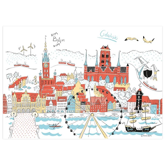 Plakat Gdańsk Panorama Gliniana Kura