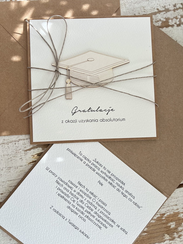kartki scrapbooking Ręcznie robiona kartka gratulacje z okazji uzyskania absolutorium obrony prac