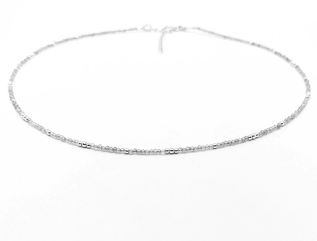 srebrne naszyjniki Lśniąca niteczka: blask labradorytów