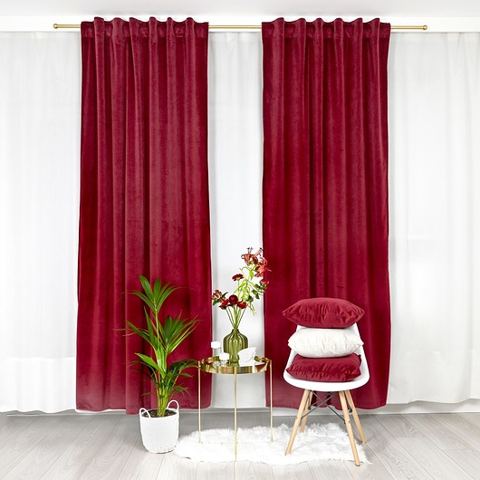 Zasłona welurowa Velvet czerwone wino 140x250 cm Elado