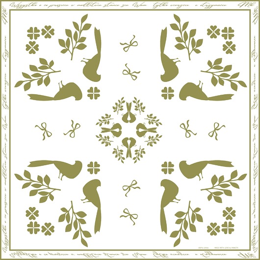 apaszki Makota cotton scarf birds 67cm