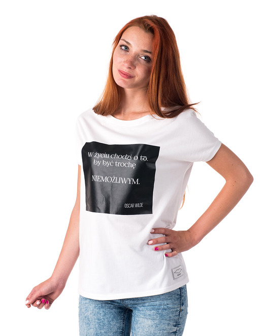 t-shirt damskie Koszulka z cytatem, Oscar Wilde, Niemożliwym