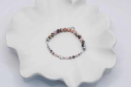 bransoletki z kamieni naturalnych Bransoletka z Opali Różowych i Jaspisów