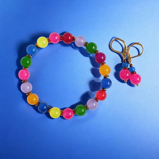 bransoletki z kamieni naturalnych RAZEM TANIEJ! summer collection : bransoletka i kolczyki : jadeit II