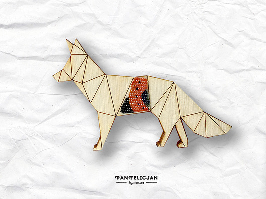 broszka origami - lis PanFelicjan