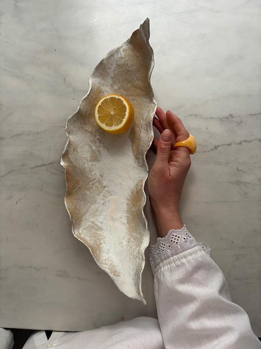 talerze, miski Ceramiczna Ostryga Patera na Owoce Przekąski Sushi Rustykalna Biel