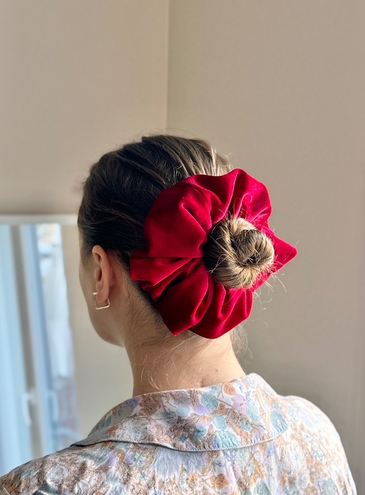 gumki do włosów Big scrunchie Świąteczna Czerwień