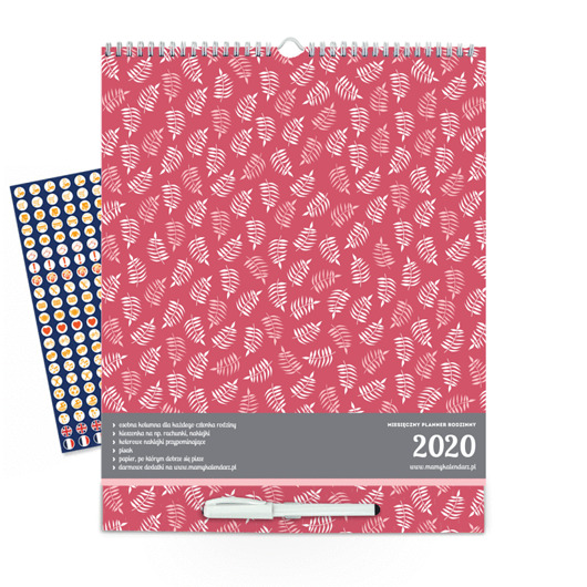 rodzinny planner miesięczny na cały 2020 rok MaMy Kalendarz