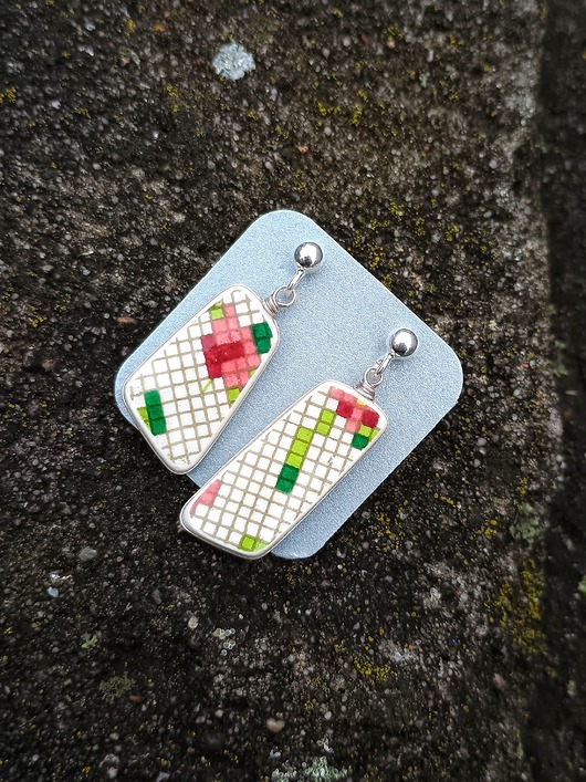 kolczyki ceramiczne Kolczyki ceramiczne w kolorowe wzory