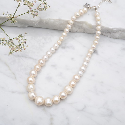 Naszyjnik z naturalnych pereł Coco Srebro MEIKA PEARLS