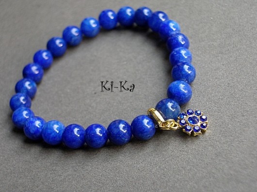 Dark blue and ecru 1 - bransoletka KiKa pracownia
