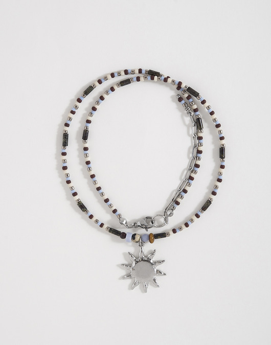 wisiory Srebrny naszyjnik z zawieszką Słońce