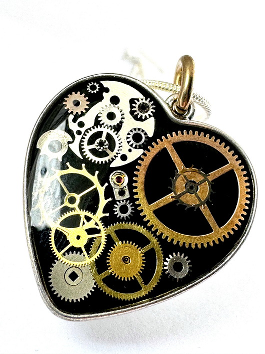 wisiory Wisior silver Heart (Black) IV