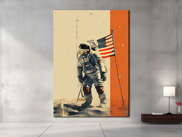 obrazy Apollo 11 - Obraz na płótnie - Druk, Blejtrama - Minimalistyczny Kolaż #8