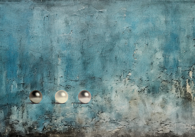 obrazy Obraz na płótnie - Niebieska Abstrakcja z Kulami - 100x70 cm  (1-0344)
