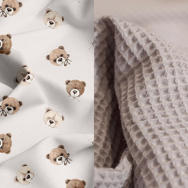 kocyki, kołderki, pościel dla dzieci WYJĄTKOWY koc _ narzuta _ misie na beżu _ 155x200 cm