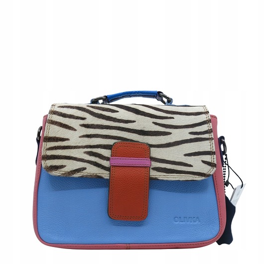 torby na ramię Torebka skórzana damska klasyczna rączka pasek ze skrawków OLIVKA