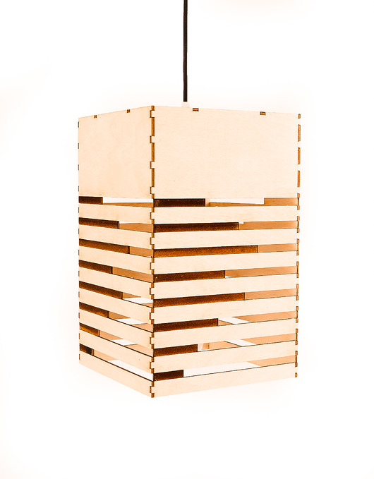 Lampa drewniana do salonu KUCHNI ze sklejki LED smxdsgn