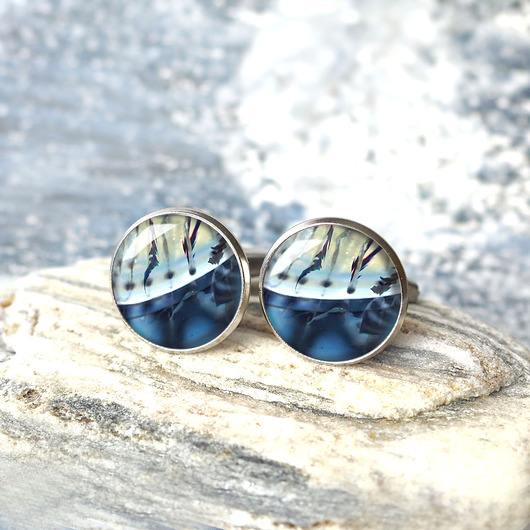 spinki do mankietów SPINKI DO KOSZULI "Agat dendrytowy" idealne na prezent