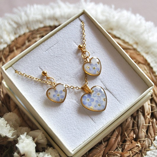 komplet biżuterii Komplet biżuterii z niezapominajkami