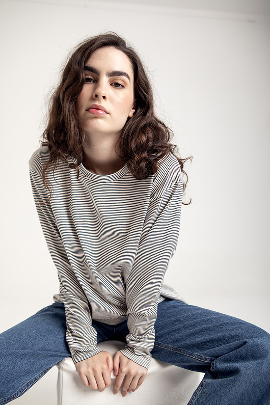 bluzki z długim rękawem damskie Longsleeve STRIPES Oversize