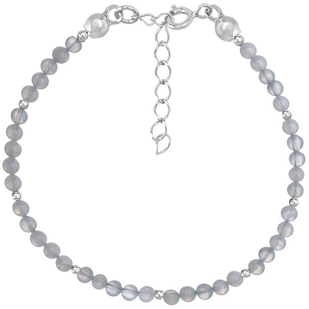 bransoletki z kamieni naturalnych Bransoletka srebrna z kamieni naturalnych chalcedon 3 mm